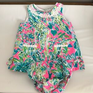 Lilly Pulitzer infant swing dress 6-12 months with diaper cover. Never worn